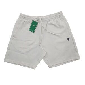 Flint Park Court Shorts Men's L Large (32-34) White NWT Elastic Waist 7" Inseam